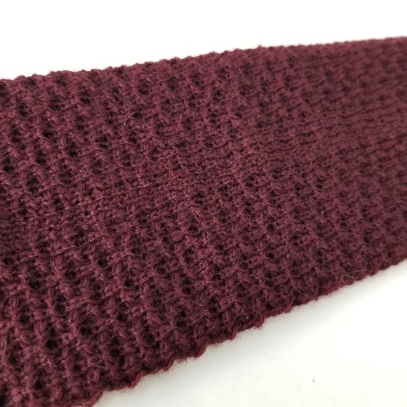 Vintage 1960s wine wool chunky knit tie - Picture 6 of 6